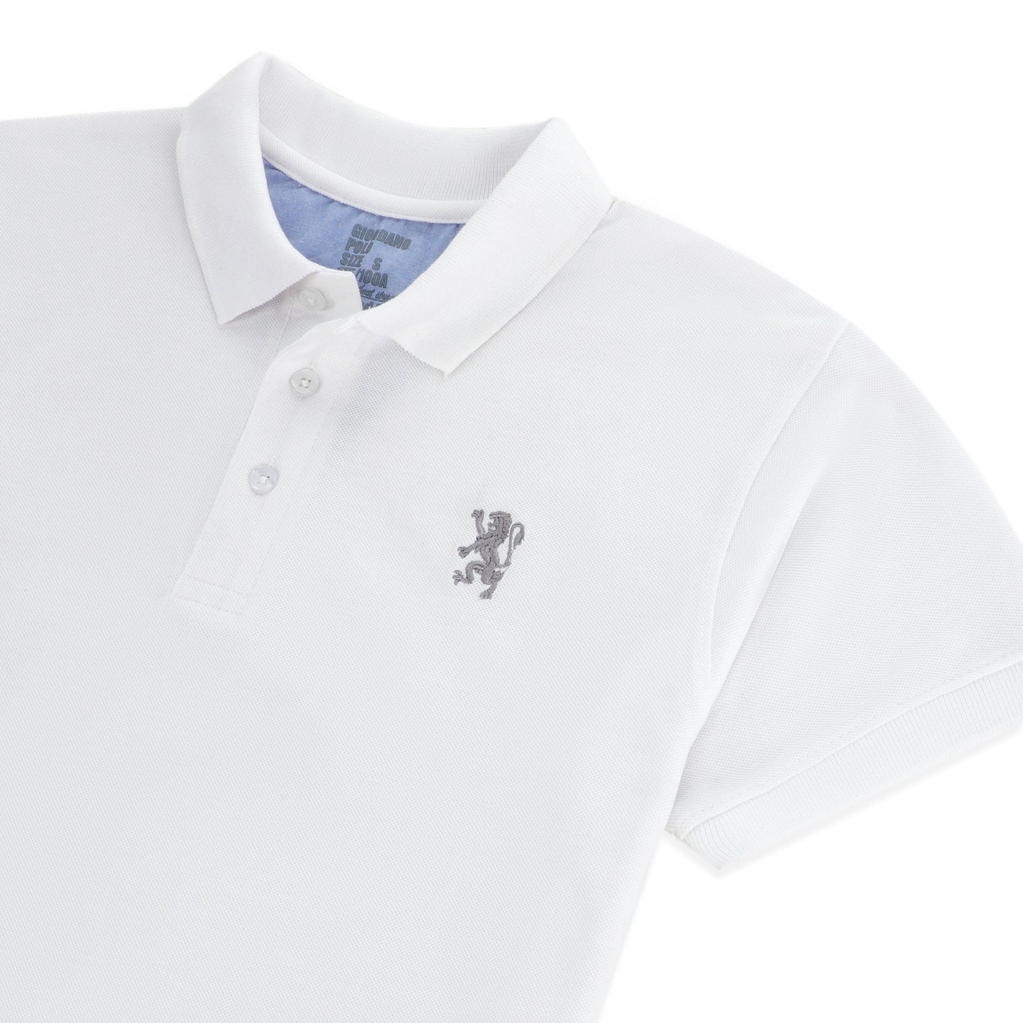 GRDNO Luxury Touch Half Sleeves Cotton Polo Shirt - White