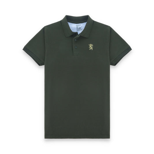 GRDNO Luxury Touch Half Sleeves Cotton Polo Shirt - Commando Green