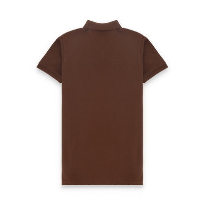 GRDNO Luxury Touch Half Sleeves Cotton Polo Shirt - Brown