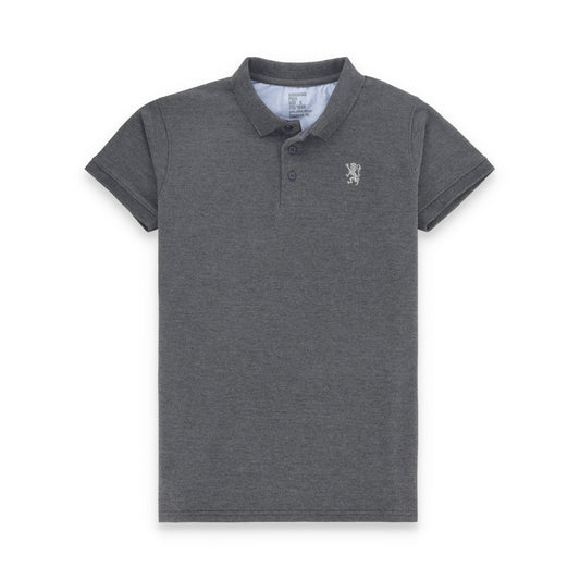 GRDNO Luxury Touch Half Sleeves Cotton Polo Shirt - Charcoal