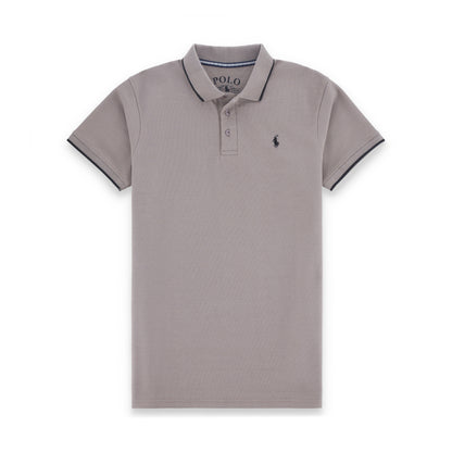 RL Contrast Tipping Half Sleeves Basic Polo Shirt - Moon Rock