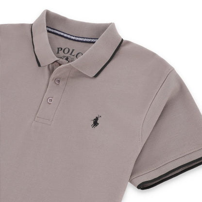 RL Contrast Tipping Half Sleeves Basic Polo Shirt - Moon Rock