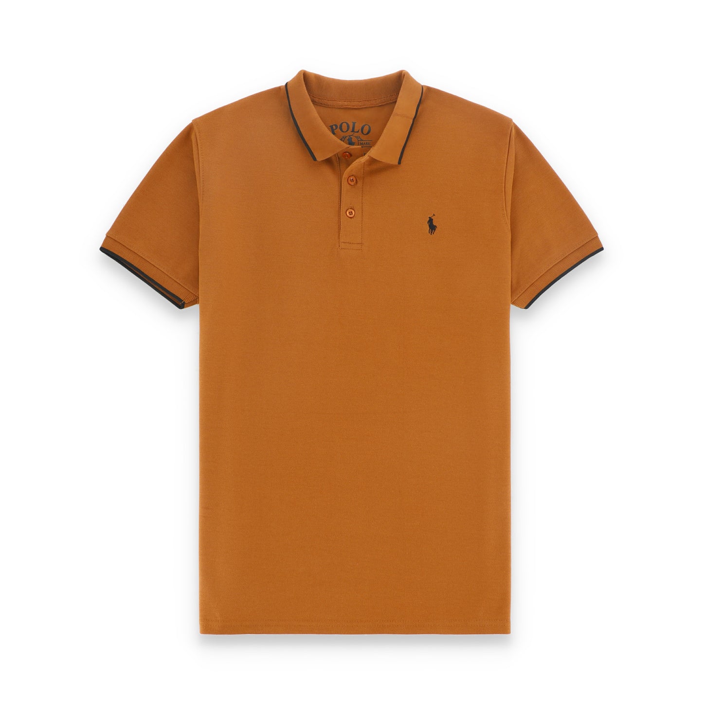 RL Contrast Tipping Half Sleeves Basic Polo Shirt - Mustard