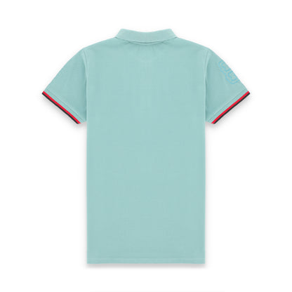 GRDNO Twin Contrast Half Sleeves Stretchable Cotton Polo T-Shirt - Agate Green