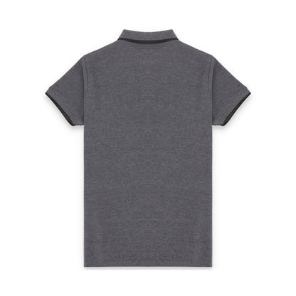 RL Contrast Tipping Half Sleeves Basic Polo Shirt - Charcoal