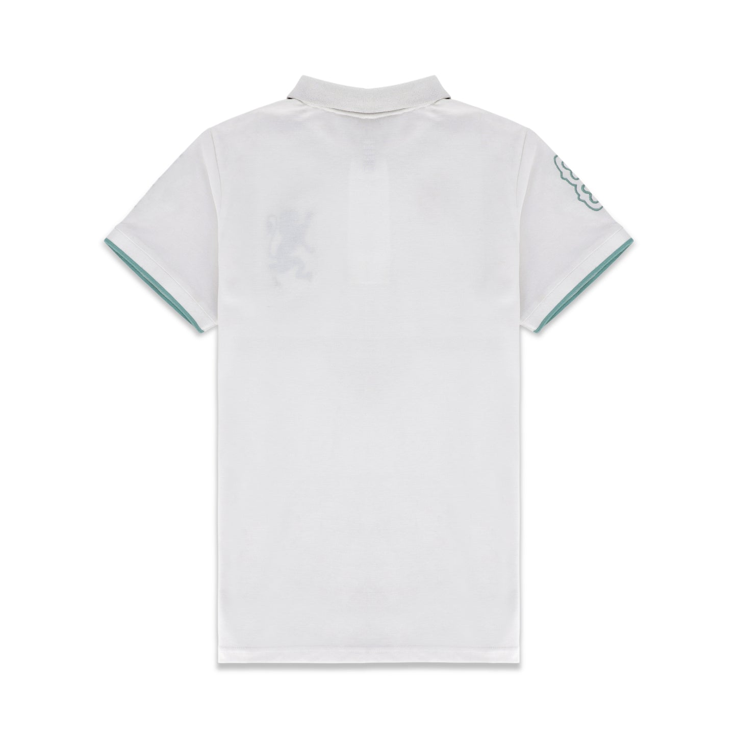 GRDNO Twin Contrast Half Sleeves Stretchable Cotton Polo T-Shirt - White