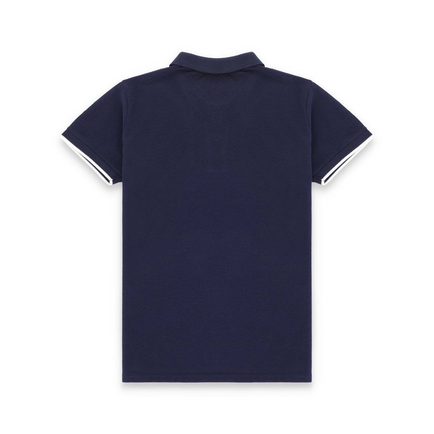 GRDNO Twin Contrast Half Sleeves Stretchable Cotton Polo T-Shirt - Navy