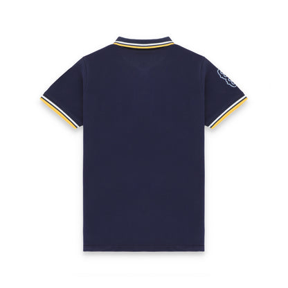 GRDNO Twin Tipping Half Sleeves Stretchable Cotton Polo T-Shirt - Navy