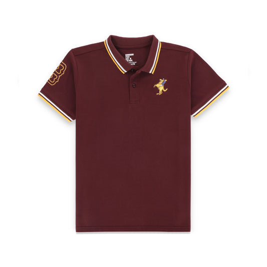 GRDNO Twin Tipping Half Sleeves Stretchable Cotton Polo T-Shirt - Burgundy