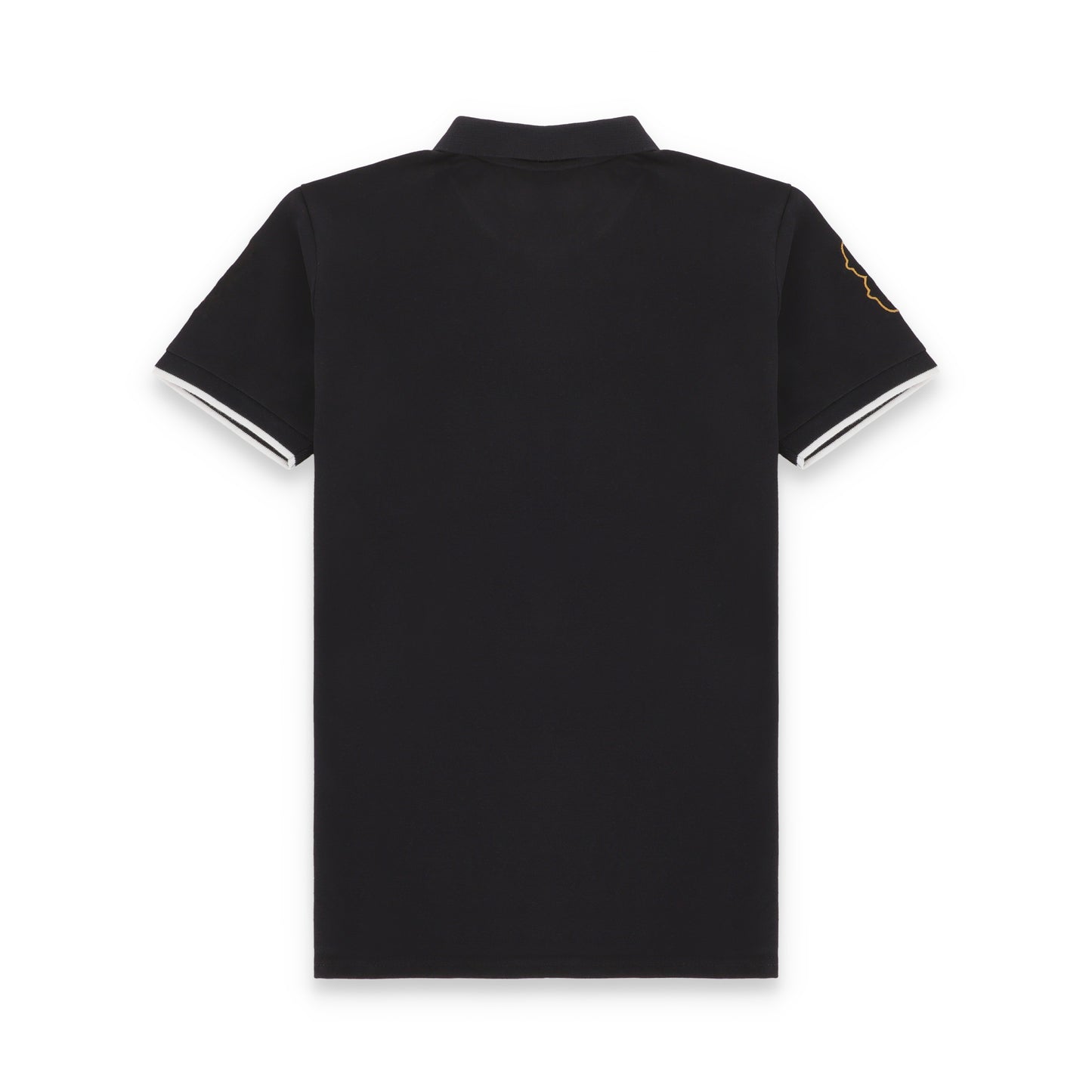 GRDNO Twin Contrast Half Sleeves Stretchable Cotton Polo T-Shirt - Black