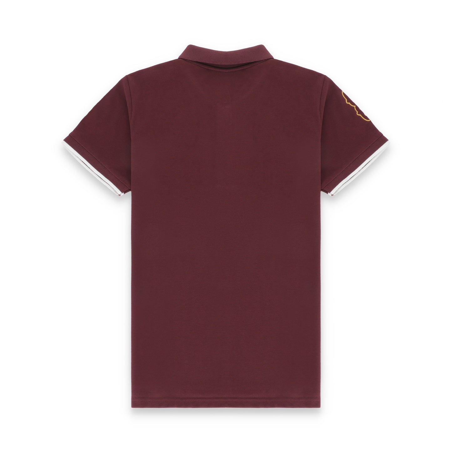 GRDNO Twin Contrast Half Sleeves Stretchable Cotton Polo T-Shirt - Burgundy