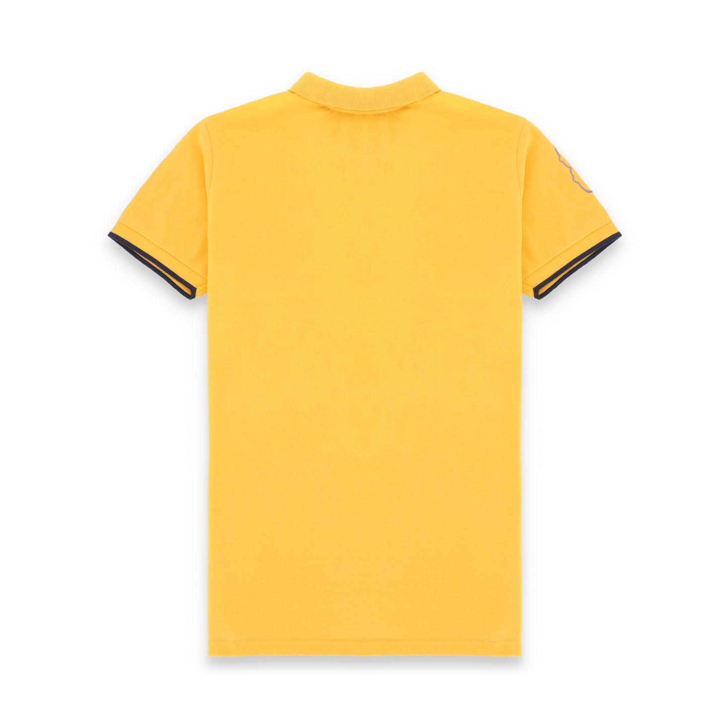 GRDNO Twin Contrast Half Sleeves Stretchable Cotton Polo T-Shirt - Yellow