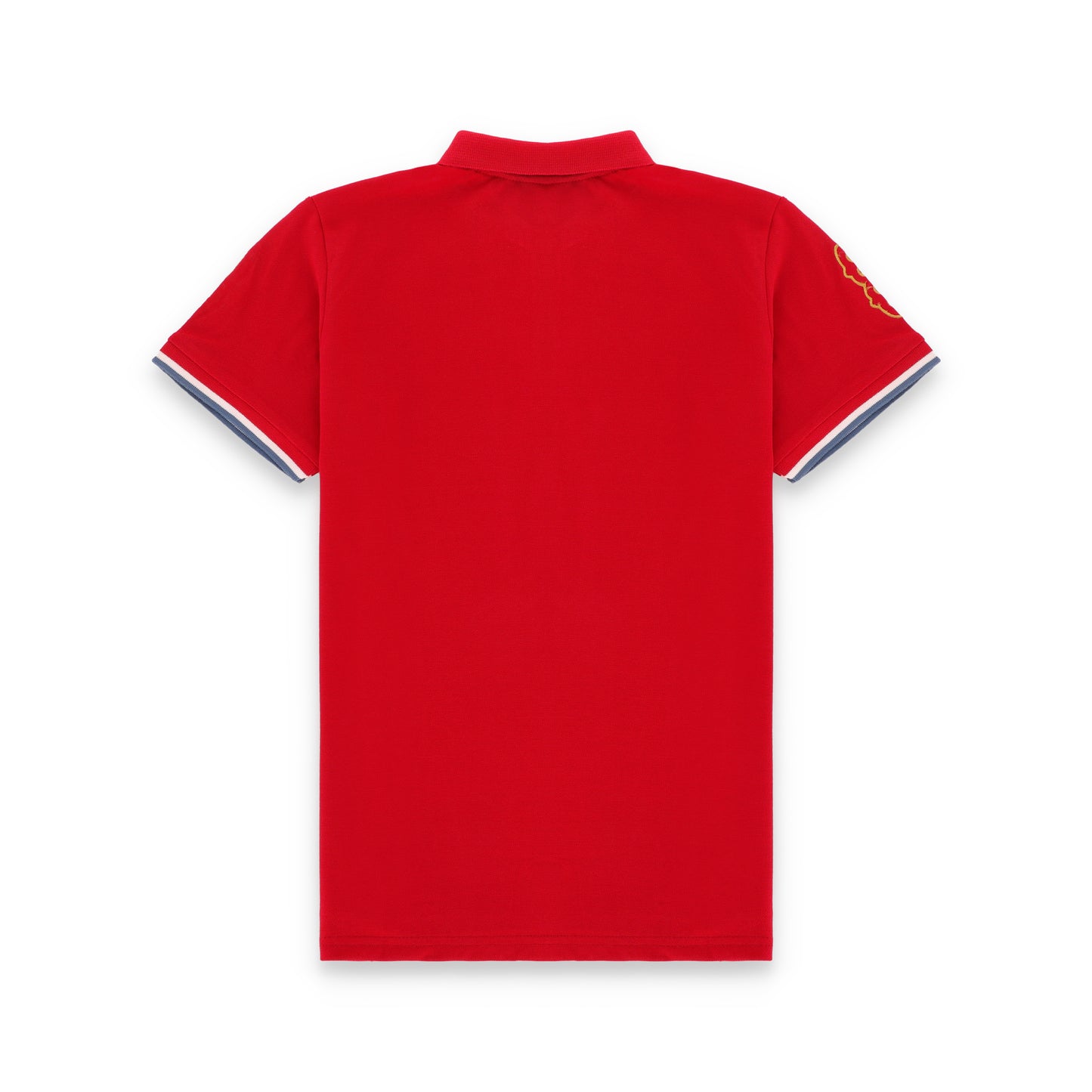 GRDNO Twin Contrast Half Sleeves Stretchable Cotton Polo T-Shirt - Red