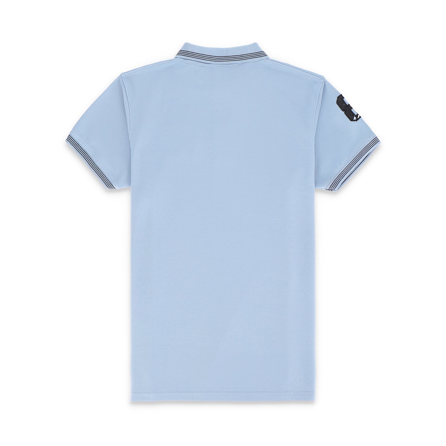 GRDNO Contrast Tipping Half Sleeves Basic Polo Shirt - Glacier Lake