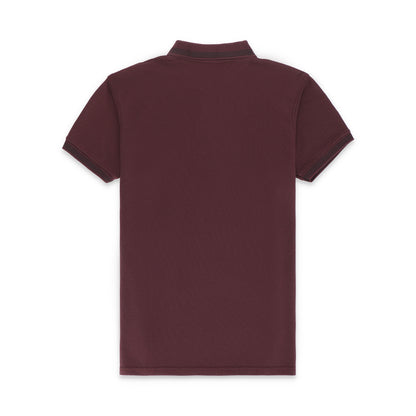 GRDNO Contrast Tipping Half Sleeves Basic Polo Shirt - Puce