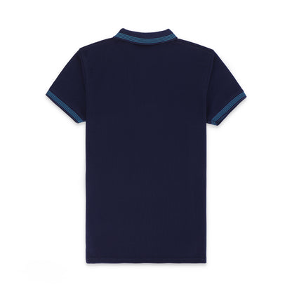 GRDNO Contrast Tipping Half Sleeves Basic Polo Shirt - Navy