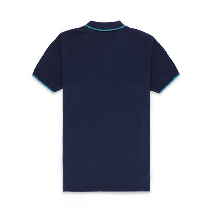 TM Contrast Tipping Half Sleeves Jersey Polo Shirt - Navy