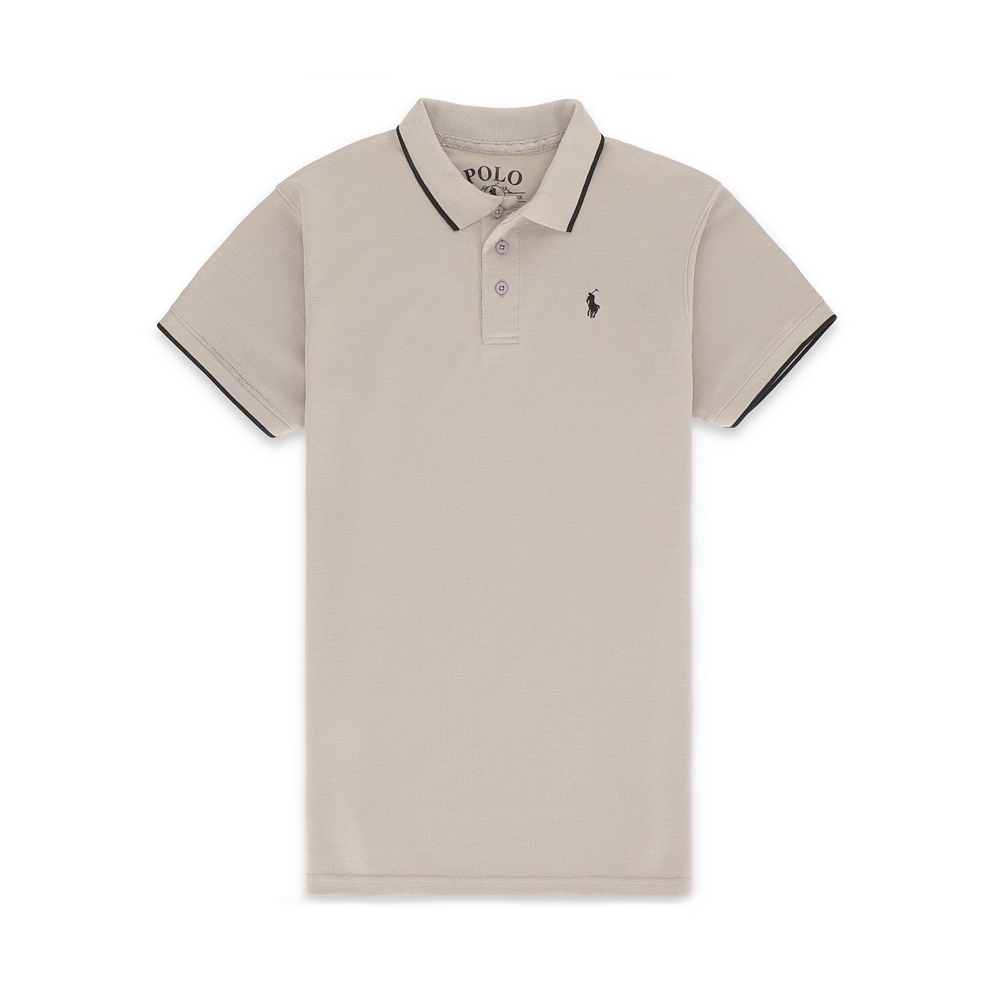 RL Contrast Tipping Half Sleeves Basic Polo Shirt - Moon Rock