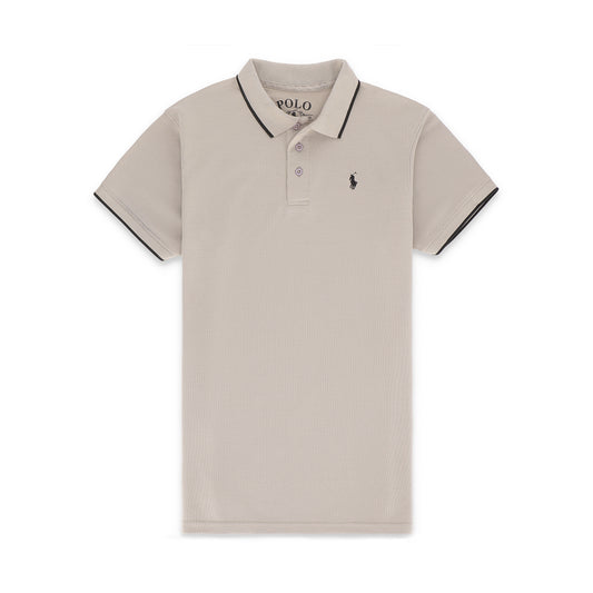 RL Contrast Tipping Half Sleeves Basic Polo Shirt - Moon Rock