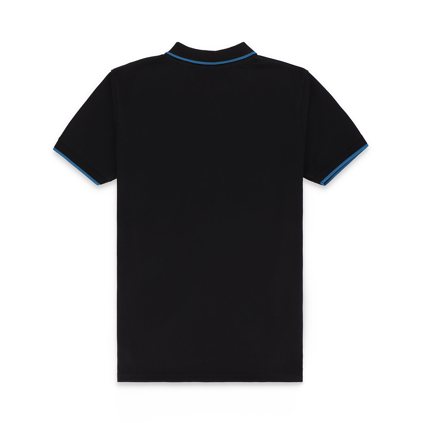 TM Contrast Tipping Half Sleeves Jersey Polo Shirt - Black