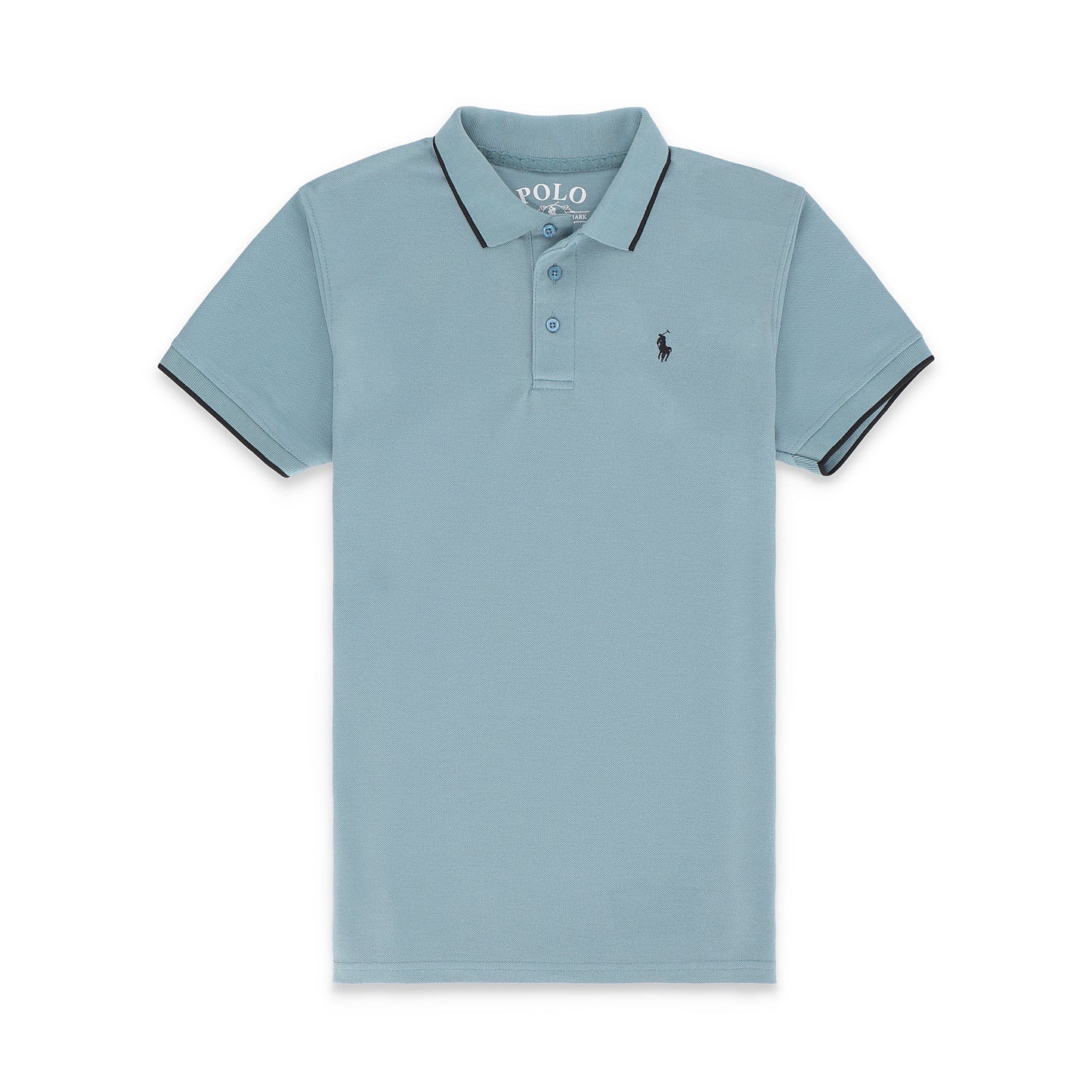 RL Contrast Tipping Half Sleeves Basic Polo Shirt - Sage Brush Green