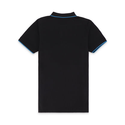 RL Contrast Tipping Half Sleeves Basic Polo Shirt - Black