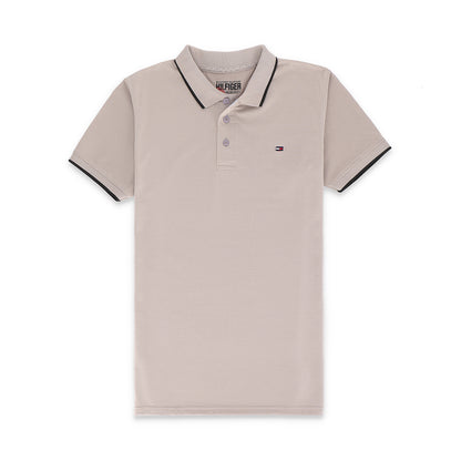 TM Contrast Tipping Half Sleeves Jersey Polo Shirt - Moon Rock