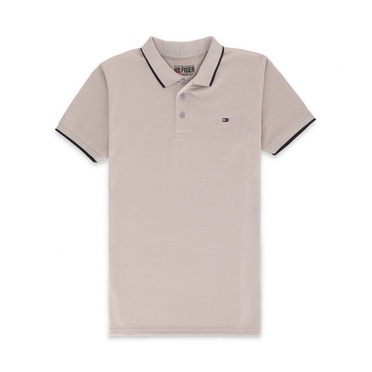 TM Contrast Tipping Half Sleeves Jersey Polo Shirt - Moon Rock